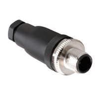 M12 FIELD ATTACHABLE SCREW TERMINAL CONNECTORS 4 PIN MALE STRAIGHT