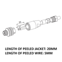 LS12.4-0/C(BU) M12 FIELD ATTACHABLE SCREW TERMINAL CONNECTORS 4 PIN MALE STRAIGHT