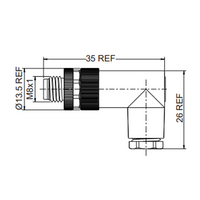 LSB8.3-0/C(GS) M8 FIELD ATTACHABLE SCREW TERMINAL CONNECTORS 3 PIN MALE ELBOW