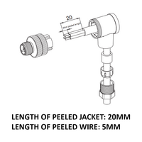 LSB12.5-0/C(BU) M12 FIELD ATTACHABLE SCREW TERMINAL CONNECTORS 5 PIN MALE ELBOW