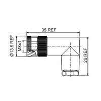 LSBO8.4-0/C(GS) M8 FIELD ATTACHABLE SCREW TERMINAL CONNECTORS 4 PIN FEMALE ELBOW