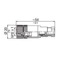LSO12.5-0/C(BU) M12 FIELD ATTACHABLE SCREW TERMINAL CONNECTORS 5 PIN FEMALE STRAIGHT