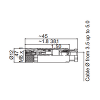 LSO8.4-0/C(BU) M8 FIELD ATTACHABLE SCREW TERMINAL CONNECTORS 4 PIN FEMALE STRAIGHT