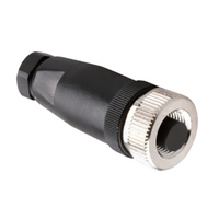 M12 FIELD ATTACHABLE SCREW TERMINAL CONNECTORS 4 PIN FEMALE STRAIGHT