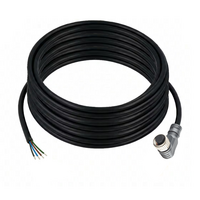 SINGLE ENDED MICRO CABLE, 4 PIN M12 FEMALE ELBOW PUR BLACK 22 AWG 10M