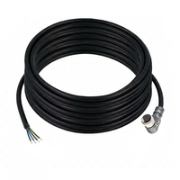 SINGLE ENDED MICRO CABLE, 4 PIN M12 FEMALE ELBOW PUR BLACK 22 AWG 10M PNP LED