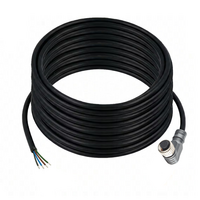 SINGLE ENDED MICRO CABLE, 4 PIN M12 FEMALE ELBOW PUR BLACK 22 AWG 15M