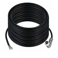 SINGLE ENDED MICRO CABLE, 4 PIN M12 FEMALE ELBOW PUR BLACK 22 AWG 25M