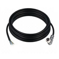 SINGLE ENDED MICRO CABLE, 4 PIN M12 FEMALE ELBOW PUR BLACK 22 AWG 5M