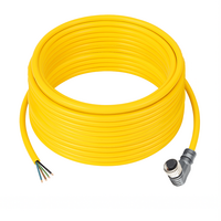 SINGLE ENDED MICRO CABLE, 4 PIN M12 FEMALE ELBOW PUR YELLOW 22 AWG 15M