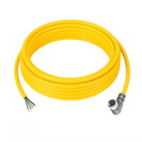 SINGLE ENDED MICRO CABLE, 4 PIN M12 FEMALE ELBOW PUR YELLOW 22 AWG 5M PNP LED
