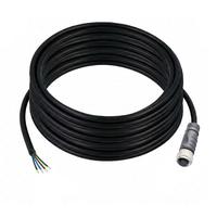 SINGLE ENDED MICRO CABLE, 4 PIN M12 FEMALE STRAIGHT PVC BLACK 22 AWG 10M