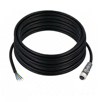 SINGLE ENDED MICRO CABLE, 4 PIN M12 FEMALE STRAIGHT PUR BLACK 22 AWG 10M PNP LED
