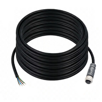 SINGLE ENDED MICRO CABLE, 4 PIN M12 FEMALE STRAIGHT PVC BLACK 22 AWG 15M