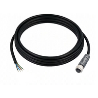 SINGLE ENDED MICRO CABLE, 4 PIN M12 FEMALE STRAIGHT PVC BLACK 22 AWG 3M