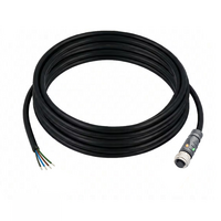 SINGLE ENDED MICRO CABLE, 4 PIN M12 FEMALE STRAIGHT PUR BLACK 22 AWG 5M PNP LED