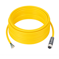 SINGLE ENDED MICRO CABLE, 4 PIN M12 FEMALE STRAIGHT PUR YELLOW 22 AWG 10M