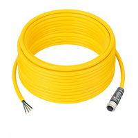 SINGLE ENDED MICRO CABLE, 4 PIN M12 FEMALE STRAIGHT PUR YELLOW 22 AWG 15M PNP LED