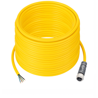 SINGLE ENDED MICRO CABLE, 4 PIN M12 FEMALE STRAIGHT PVC YELLOW 22 AWG 25M