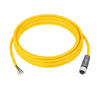SINGLE ENDED MICRO CABLE, 4 PIN M12 FEMALE STRAIGHT PUR YELLOW 22 AWG 3M