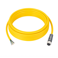 SINGLE ENDED MICRO CABLE, 4 PIN M12 FEMALE STRAIGHT PUR YELLOW 22 AWG 5M