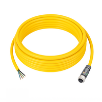 SINGLE ENDED MICRO CABLE, 4 PIN M12 FEMALE STRAIGHT PUR YELLOW 22 AWG 5M PNP LED