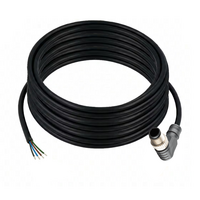 SINGLE ENDED MICRO CABLE, 4 PIN M12 MALE ELBOW PVC BLACK 22 AWG 10M