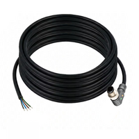 SINGLE ENDED MICRO CABLE, 4 PIN M12 MALE ELBOW PUR BLACK 22 AWG 10M PNP LED