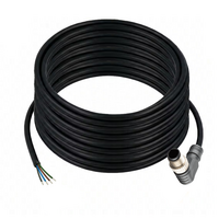 SINGLE ENDED MICRO CABLE, 4 PIN M12 MALE ELBOW PVC BLACK 22 AWG 15M