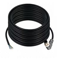 SINGLE ENDED MICRO CABLE, 4 PIN M12 MALE ELBOW PVC BLACK 22 AWG 20M