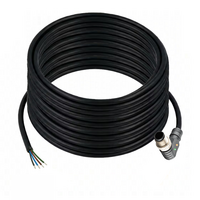 SINGLE ENDED MICRO CABLE, 4 PIN M12 MALE ELBOW PUR BLACK 22 AWG 20M PNP LED