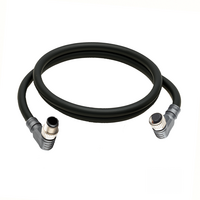 DOUBLE ENDED PATCH CABLE, 4 PIN M12 F/M ELBOW 1M PUR BLACK 22 AWG