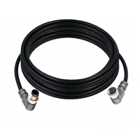 DOUBLE ENDED PATCH CABLE, 4 PIN M12 F/M ELBOW 5M PUR BLACK 22 AWG