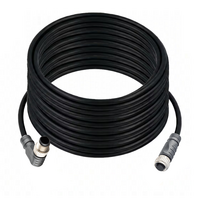 DOUBLE ENDED PATCH CABLE, 4 PIN M12 F/M STR/ELB 20M PUR BLACK 22 AWG