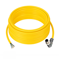 SINGLE ENDED MICRO CABLE, 4 PIN M12 MALE ELBOW PUR YELLOW 22 AWG 10M PNP LED