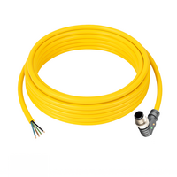 SINGLE ENDED MICRO CABLE, 4 PIN M12 MALE ELBOW PUR YELLOW 22 AWG 5M PNP LED