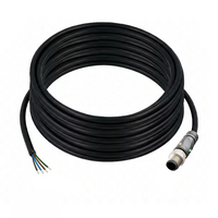 SINGLE ENDED MICRO CABLE, 4 PIN M12 MALE STRAIGHT PUR BLACK 22 AWG 10M PNP LED