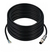 SINGLE ENDED MICRO CABLE, 4 PIN M12 MALE STRAIGHT PUR BLACK 22 AWG 20M PNP LED