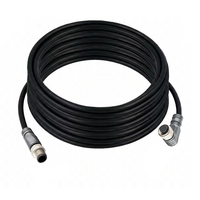 DOUBLE ENDED PATCH CABLE, 4 PIN M12 F/M ELB/STR 10M PUR BLACK 22 AWG