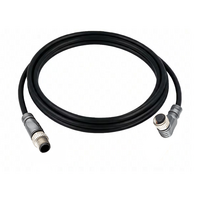 DOUBLE ENDED PATCH CABLE, 4 PIN M12 F/M ELB/STR 2M PUR BLACK 22 AWG