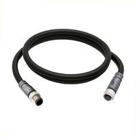 DOUBLE ENDED CORDSET 4 PIN M12 F/M STRAIGHT 1M PVC BLACK 22 AWG