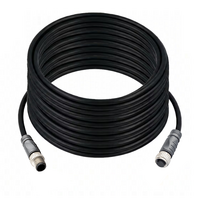 DOUBLE ENDED PATCH CABLE, 4 PIN M12 F/M STRAIGHT 20M PUR BLACK 22 AWG