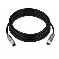 DOUBLE ENDED CORDSET 4 PIN M12 F/M STRAIGHT 5M PVC BLACK 22 AWG