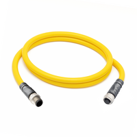 DOUBLE ENDED PATCH CABLE, 4 PIN M12 F/M STRAIGHT 1M PUR YELLOW 22 AWG