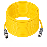 DOUBLE ENDED PATCH CABLE, 4 PIN M12 F/M STRAIGHT 20M PUR YELLOW 22 AWG