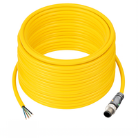 SINGLE ENDED MICRO CABLE, 4 PIN M12 MALE STRAIGHT PUR YELLOW 22 AWG 20M PNP LED
