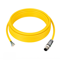 SINGLE ENDED MICRO CABLE, 4 PIN M12 MALE STRAIGHT PUR YELLOW 22 AWG 5M PNP LED