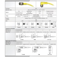 R-FS4TZ-V075 HTM CORDSET 4 PIN M12 FEMALE STR 5M PVC YE