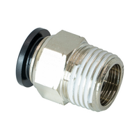FLOFLEX COMPOSITE PUSH-IN PNEUMATIC FITTING, 1/2" TUBE X 1/2" NPT MALE REDUCER