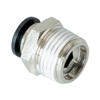 FLOFLEX COMPOSITE PUSH-IN PNEUMATIC FITTING, 3/8" TUBE X 1/2" NPT MALE REDUCER